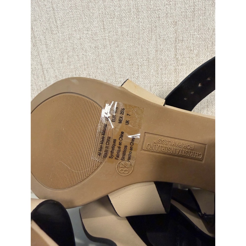 CRHISTIAN SIRIANO WOMEN'S SANDALS BEIGE STRAPS Size 8.5 - Picture 6 of 14